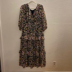 Taylor Dresses floral print dress, size 18W, mid length sleeves